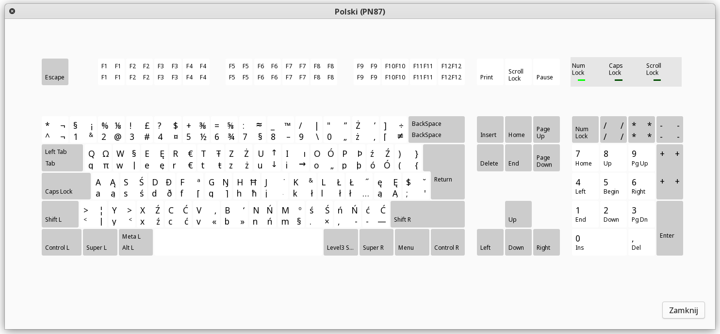 Polska klawiatura według normy PN87 w Linuksie